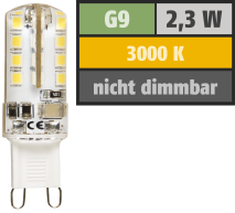 McShine LED-Stiftsockellampe ''Silicia'', G9, 2,3W, 180 lm, warmweiß 1451418