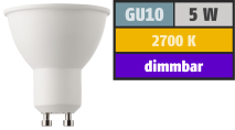 Muellerlicht LED-Strahler, GU10, 5W, 345lm, 2700K, warmweiß, SWITCH DIM 100/55/15% 1451842