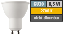 Muellerlicht LED-Strahler GU10, 6,5W, 430lm, 2700K, warmweiß 1451824