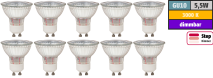 McShine LED-Strahler ''LS-450'' GU10, 5,5W, 470lm, 3000K, step dimmbar, 10er-Pack 1452366