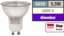 McShine LED-Strahler ''LS-450'' GU10, 5,5W, 470lm, neutralweiß, step dimmbar 100/50/20% 1451687