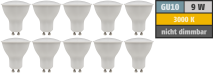 McShine LED-Strahler ''PV-90'' GU10, 9W, 900lm, 120°, 3000K, warmweiß, 10er-Pack 1452178