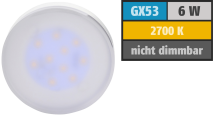 Muellerlicht LED Strahler, GX53, 6W, 450lm, 2700K, warmweiß 1451837
