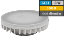McShine LED-Strahler ''LS-853'', GX53, 8W, 800lm, Ø75x25mm, 120°, warmweiß 1451995