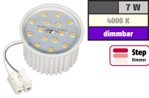 McShine LED-Modul , 7W, 510 Lumen, 230V, 50x33mm, neutralweiß, 4000K,step-dimmbar 1452159