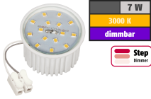 McShine LED-Modul , 7W, 510 Lumen, 230V, 50x33mm, warmweiß, 3000K, step-dimmbar 1452158
