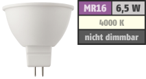 Muellerlicht LED Strahler MR16, 6,5W, 430lm, 4000K, neutralweiß 1451826