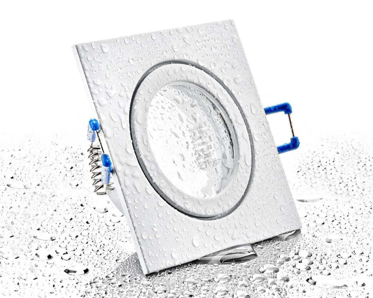 LC Light ALU Einbaustrahler Wei&szlig; viereckig mit Klickverschluss IP44