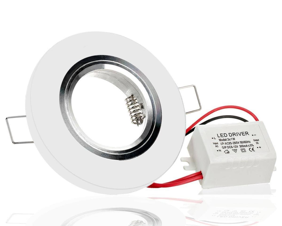 LC Light Kristall Eibaustrahler Rund mit LED Ring Warmweiß