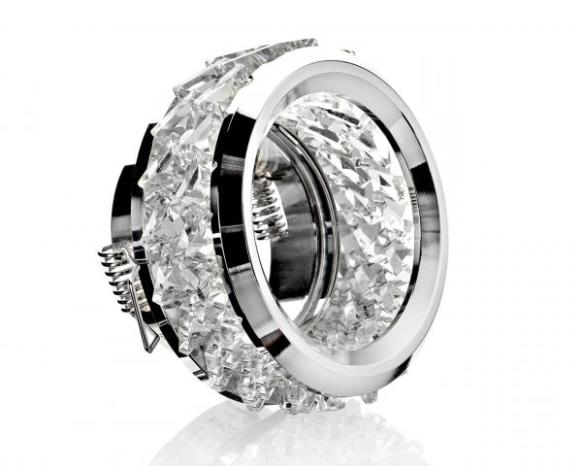 LC Light Kristalleinbaustrahler Rund mit vierkant Steine einfach Ring LC Light Kristalleinbaustrahler Rund mit vierkant Steine einfach Ring
