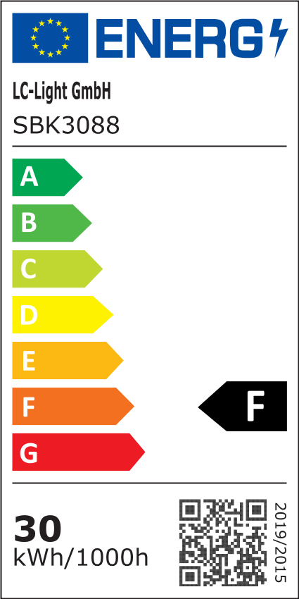 LC Light SBK3088 Schwarz, 30W Strahler